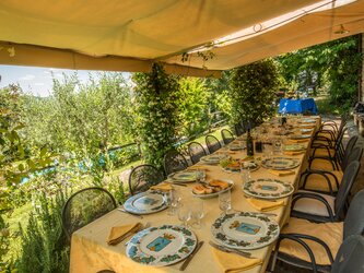 Terrace outside dining room at the Borgo